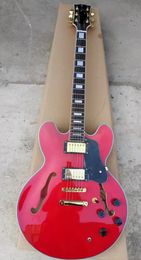 335 electric guitar, F hole hollow, red shiny, mahogany body, rosewood fingerboard