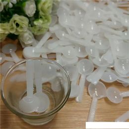 Transparent White Plastic Spoon Cosmetic Mask Powder Refillable Spoons Cosmetic Tools