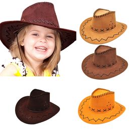 Western Cowboy Hat Curved Brim Outdoor Toddler Sun Hat Children Birthday Gifts Vacation Party Cosplay Hat