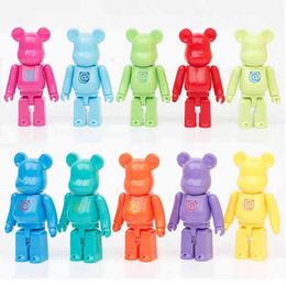 10pcs Bearbrick Action Figures Bear 11cm Bear@Brick PVC Model Figures DIY Paint Dolls Kids Toys Children Birthday Gifts G220420