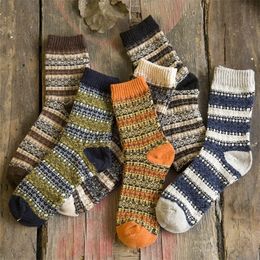 New men's winter thick wool socks Retro Style Warm wool socks 1 pairs T200916