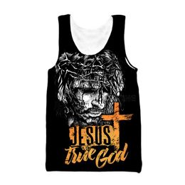 Men's Tank Tops Fashion Vest Men 3d Print Jesus Sleeveless Women Custom Top Q03Men's