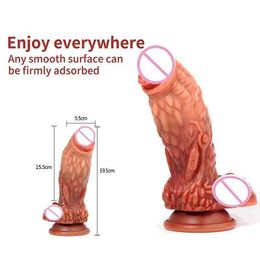 Nxy Dildos Dongs Huge Realistic Dildo Silicone Penis Dong with Suction Cup for Women Masturbation Couples Sex Toy 220511