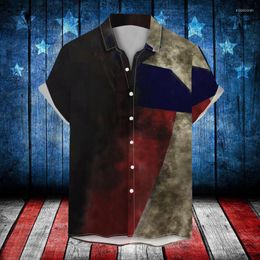 Men's Casual Shirts Mens Turn Down Collar Men With Designs Fashion And Leisure Independence Day 3D Tropical Shirt BulkMen's Eldd22