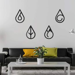 Four Elements Metal Wall Art Black Metal Wall Decor Hanging Elements Metal decor