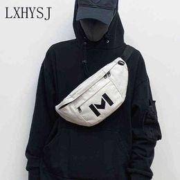 Unisex Leisure Waist Bag Streetwear Chest Bags Trend Canvas Hiphop Fanny Packs Crossbody Large Capacity Women Banana Pack J220705