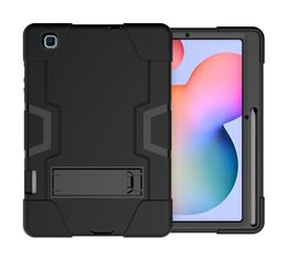 Military Heavy Duty Rugged Armor Case For Samsung Galaxy Tab S6 Lite 10.4 Inch P610/P615 Impact Shockproof Silicone Plastic Kickstand Tablet Cover