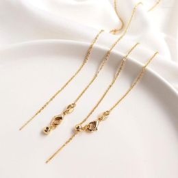 Chains 14K Gold Necklace For Women Adjust Bracelet Filled Female Wedding Clavicle O-Chain Fine Jewelry Collares