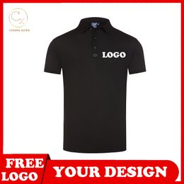 7 color POLO shirts custom summer advertising cultural fashion all match lapel short sleeve printing DIY brand text 220623