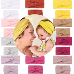 Hair Accessories Pcs/Set Solid Color Baby Headband And Mother Hariband Set Cute Knot Soft Elastic Girls Hairband Turban AccessoriesHair