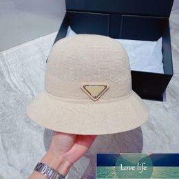 Women's Fashionable All-Match Japanese Beach Sun-Proof Hat Summer Thin Face Covering Woven Bucket Hat