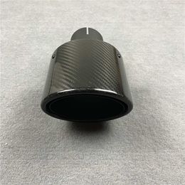 Oval Shape Big Glossy Carbon Fibre Muffler Tip Exhaust Pipe Car Universal Outlet 105 130MM Matte Stainless Rear Tailpipe Nozzles Automobile