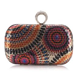 Frame Colorful Sequined Peacock Wedding Bridal Party Bags Ladi Dinner Msenger Purse Evening Clutch Bags