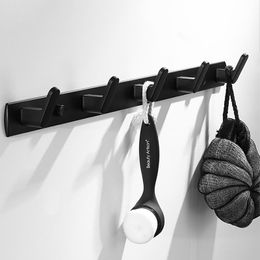 Hooks & Rails Aluminium Wall-Mounted Storage Coat Clothes Keys Holder For Kitchen Bathroom Self-adhesive Organiser Home AccessoriesHooks