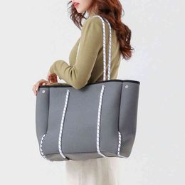 2022 Fashion Travel Shoulder Straps Bag Women Pool Beach Bags Large Wide Neoprene Tote Bag