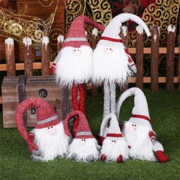 Christmas Ornaments Rudolf Doll Decorations for Home Cute Gnome Figurines Year Presents Figures Y201020