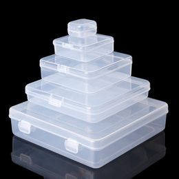 Storage Boxes & Bins Square Transparent Plastic Jewelry Beads Crafts Case Containers