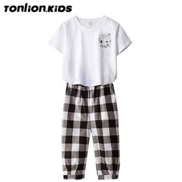 TON LION KIDS Kinderkleidungssets Mädchenkleidung T-Shirt + Hose 2-teilige Trainingsanzüge 220507