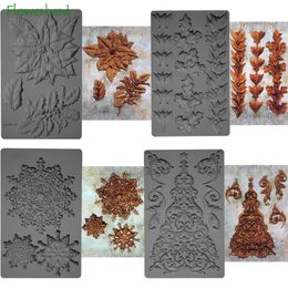 Baking Tools Christmas Series Snow Gem Holly Leaf Chocolate Mould Fondant Cake Silicone Decorating 220601