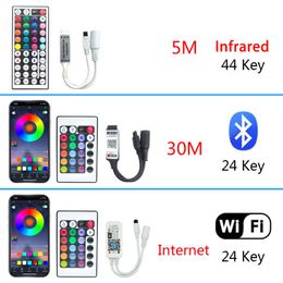 Strips Strip Lights Controller Bluetooth WIFI Remote Control For 12V RGB SMD 2835 Ribbon Night Infrared 24Key 44keys ConvertLED LEDLED LED