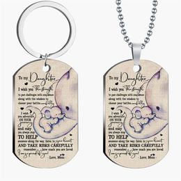 Keychains Elephant Stainless Steel Key Chain & Necklace Inspirational Gift To My Daughter For Thanksgiving Christmas BirthdayKeychains