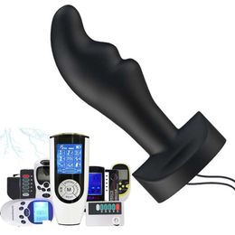 New Electric Shock Anal Plug Dildo Prostate Massager Big Butt sexy Toys For Women Men Vaginal Masturbator USB Charge Host