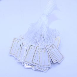 500pcs Jewellery Price Cotton Thread Tag Gold Edge Silver Edge Handwritten Paper Card