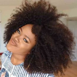 Afro Kinky Curly Wigs Full Machine Cheap Sunlight Human Hair For Balck Women Remy Brazilian Short 220707