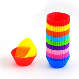 Sile Muffin Cupcake Moulds 7cm Colorful Cake Cup Mold Case Bakeware Maker Baking Mould SN4968