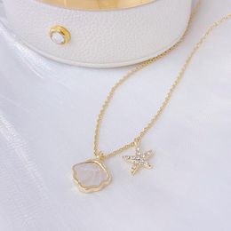 Pendant Necklaces Korea Design Fashion Jewellery Shell Starfish Necklace Elegant Women's Daily Sexy Clavicle NecklacePendant