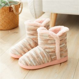 Women Winter Home Plush Shoes Slip on Soft Warm Cotton Indoor Comfort Flats Ladies Slippers for Bedroom Y201026 GAI GAI GAI