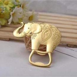 Gold Wedding Favors And Gift Lucky Golden Elephant Wine Bottle Opener Wholesale F0622