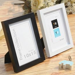 Creative Black and White Wood Color Picture Frame Wooden Frame Natural Solid Simple Wooden Frame Wall Hanging Type 201211