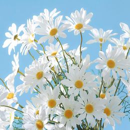 Decorative Flowers & Wreaths Branches Artificial Silk White Beauty Chrysanthemum Simulation Daisy Fake Decoration For Home Garden OfficeDeco