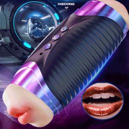 Automatic Masturbation Cup for Men Male Vibrator Heating Masturbator Realistic Vagina Blowjob Sucking Vibration sexy Toys Adult