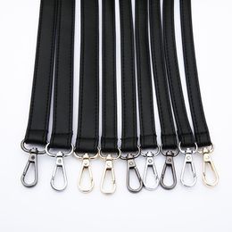 Criss Cross Black Bag Strap DIY Adjustable Replacement PU Leather Shoulder Bag Strap Belt for Handbags Purses 4 Metal Colours 210302