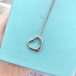 Fashion Design Heart Love Necklace Original for Wome 925 Silver Accessories Pendant Necklaces For girls Jewelry Valentine's Day gift with box Top Version