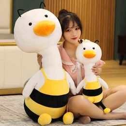 Cm Soft Stuffed Kawaii Cartoon Bee Duck Plush Toy Cute Animals Doll Pillow For Girls Kids Present New Year Gifts Decor J220704