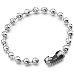 Link Chain Bright Ball Bracelet For Women Silver Colour Stainless Steel 2022 Beads Jewellery Accessories GiftLink