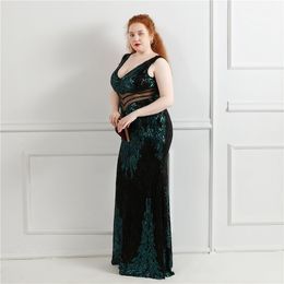 Plus Size Prom Dresses Gold Mermaid Vestido De Festa Longo Sexy Long Prom Dress V-neck Backless Sequin Evening Gowns