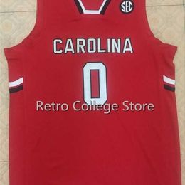 Sjzl98 #0 Sindarius Thornwell South Carolina Gamecocks College Retro Throwback Basketball Jersey Customize any size number and player name