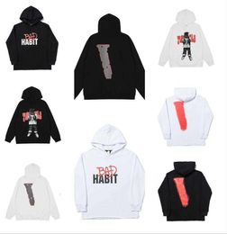 Big v men's street style hip-hop character letter loose hoodie loose couple hooded sweater s-xl