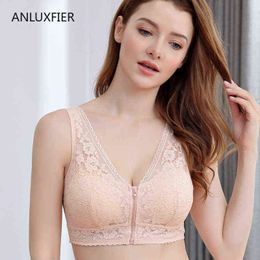 H9669 Special Bra Underwear Mastectomy Artificial Prosthesis Bra Women Front Button Zipper Lace Sexy Thin Gather Bras Lingerie T220726