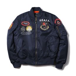 -USA FA Air Force Top Gun Bomber Jacket Men's Baseball Uniform Bouaded Coats