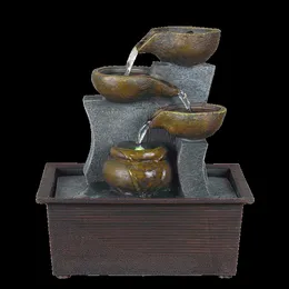 indoor fountain humidifier Canada - Decorative Objects & Figurines Indoor Desktop Water Fountain Home Air Humidifier Relaxation Fountains Waterfall Lucky Feng Shui Sound Table