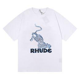 Rhude Brand Printed T Shirt Men Women Round Neck T Shirts Spring Summer High Street Style Quality Top Tees RHUDE Asian Size S XL Camiseta Cheap Loe Iffcoat 659