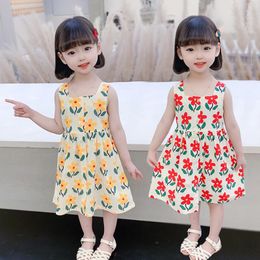 Girl's Dresses Summer Dress Girl Floral Pattern For Sleeveless Child Toddler Costumes GirlsGirl's