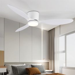 Modern Black White Low Floor DC Motor 30W Ceiling Fans lamp 42 inch With Remote Control Simple Ceilings Fan Without Light HomeFan 220V D1.0