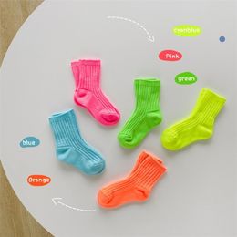 MILANCEL Spring Kids Candy Bright Colour Socks Cotton Boys And Girls Baby Cute Socks 220514