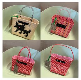 Summer Beach Basket Borse 2022 Designer Women's Borse'sBags PVC Casual Bots Patchwork Striple a strisce Bogli per spalle a mano